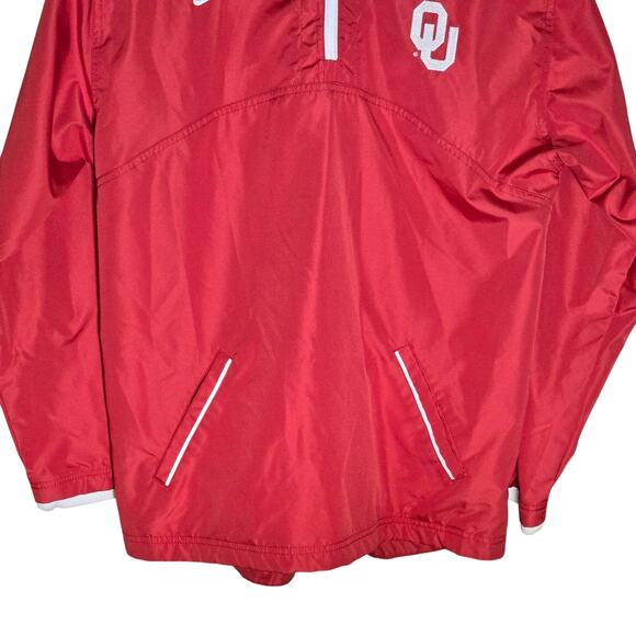 Nike Oklahoma Sooners Ncaa OU Hooded 1/4 Zip Windbreaker Womens Large - Picture 3 of 8
